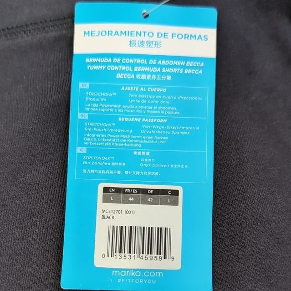 NWT Marika | Stretchy Black Bike Athletic Shorts with Wide Waistband Size L - Picture 3 of 8